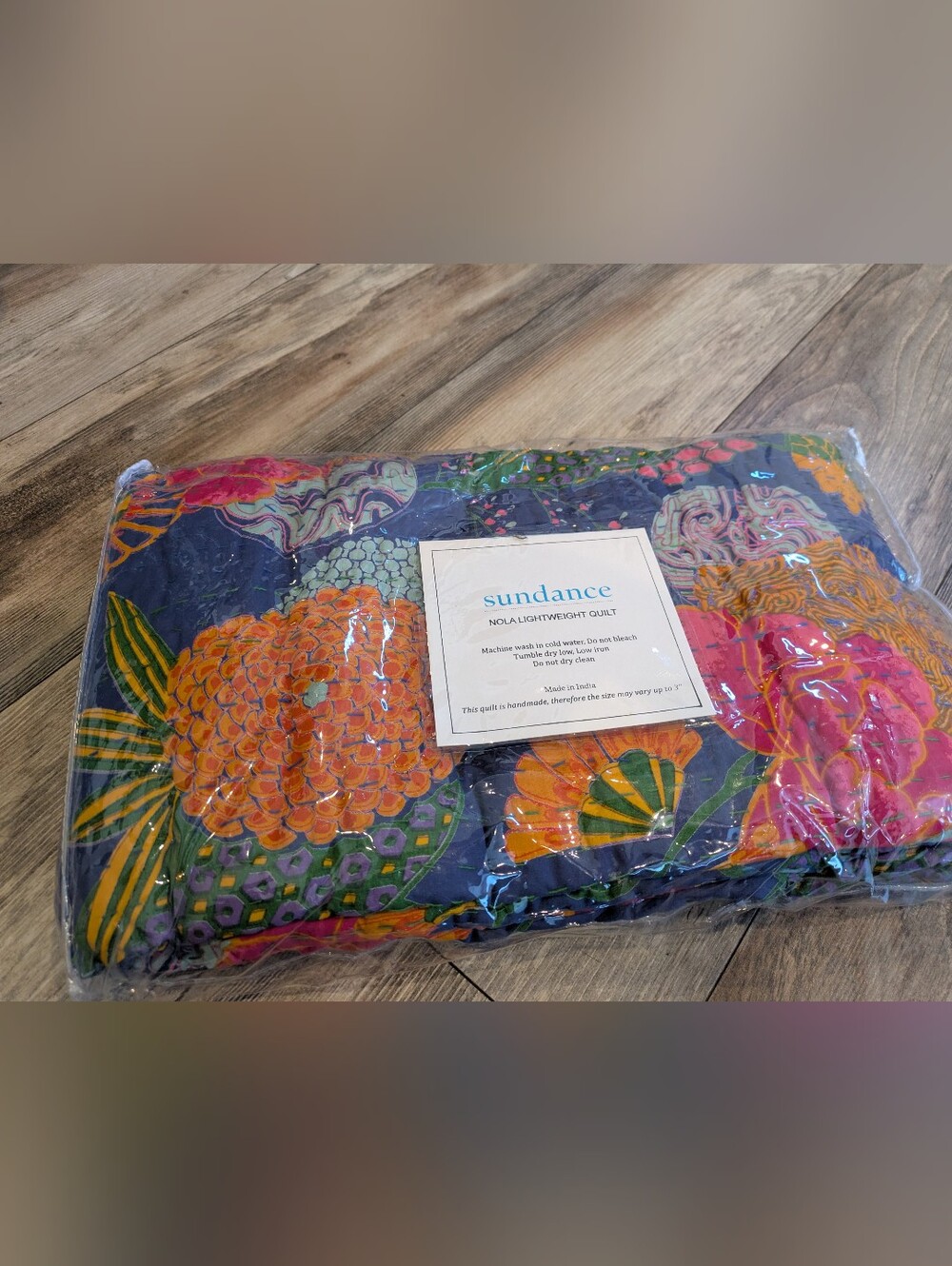 Sundance Navy Quilt with Bright Floral Print
